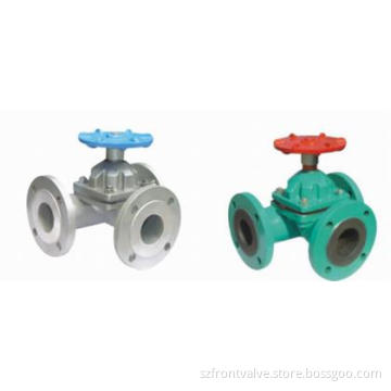 Three Way Lined Diaphragm Valve